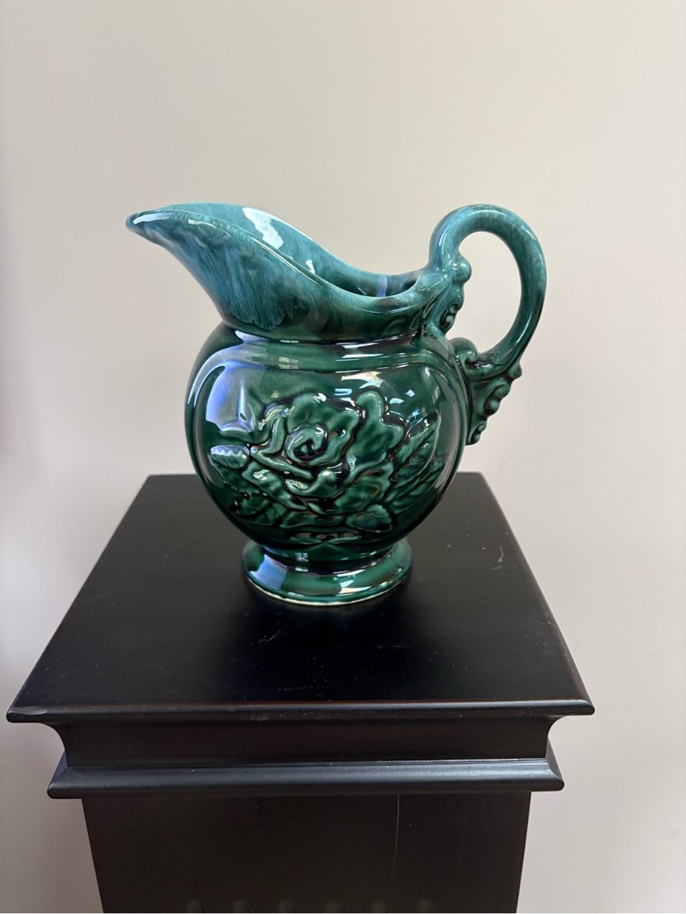 Hull A50 Green Imperial Rose Pitcher Vase